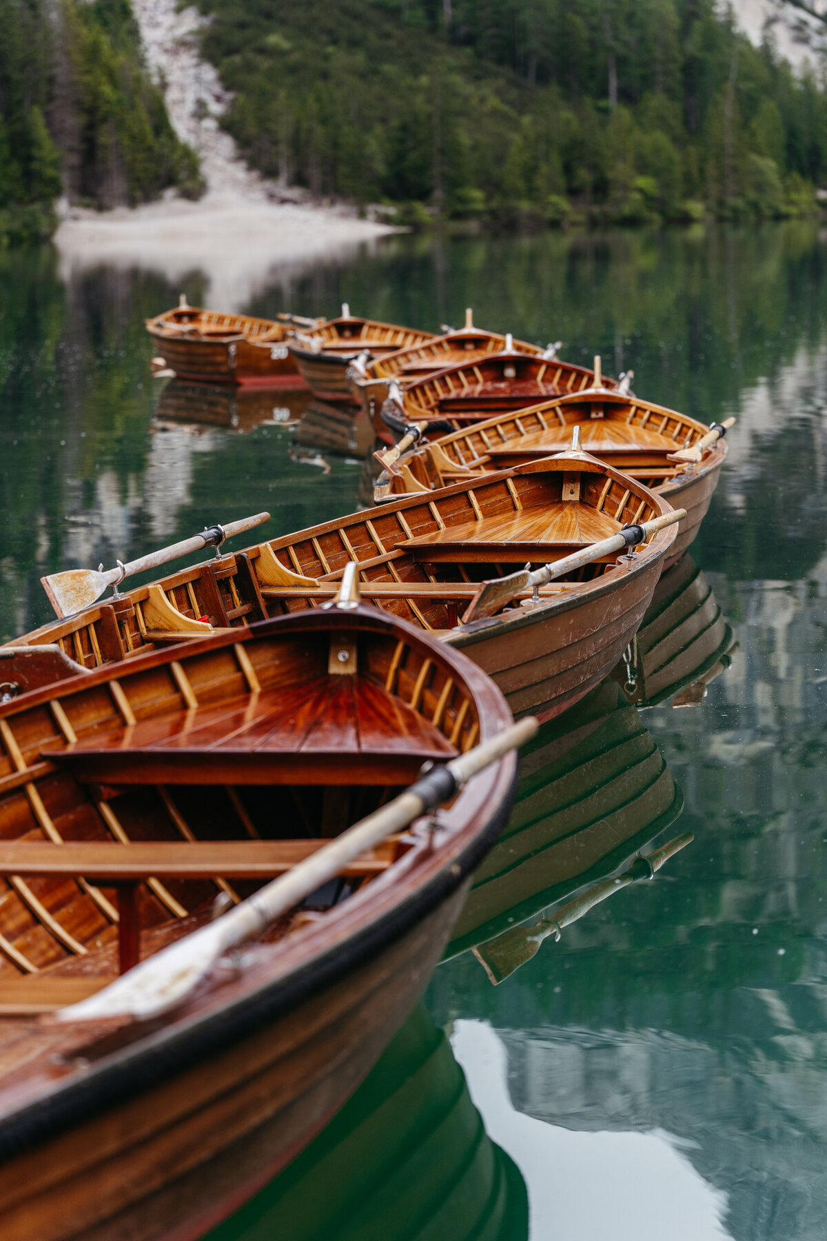 romantic dolomites lake Braies elopement