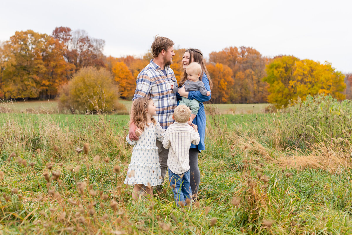 Family Photo in Fall Farm Field