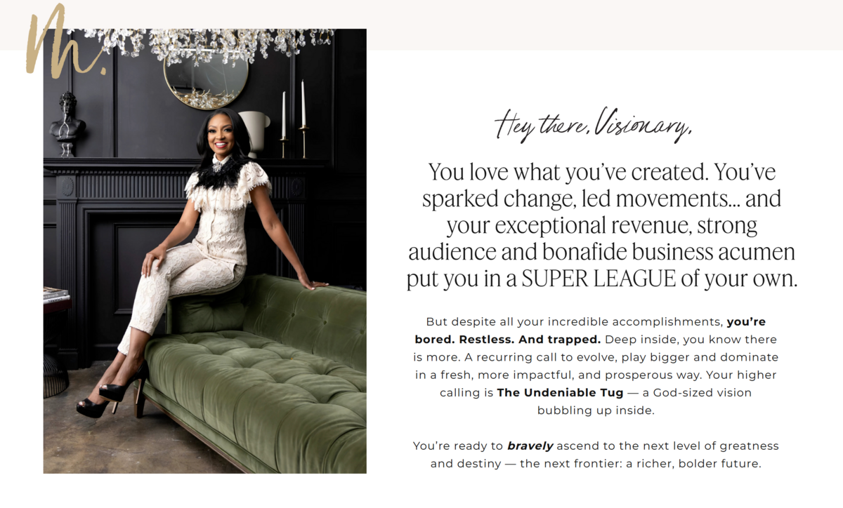 Bio copy for business coach for women - website copywriting example