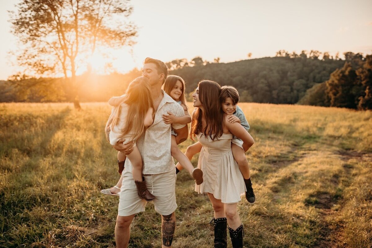 family walking on hillside in allentown PA Family-photography-lehigh-valley-pennsylvania