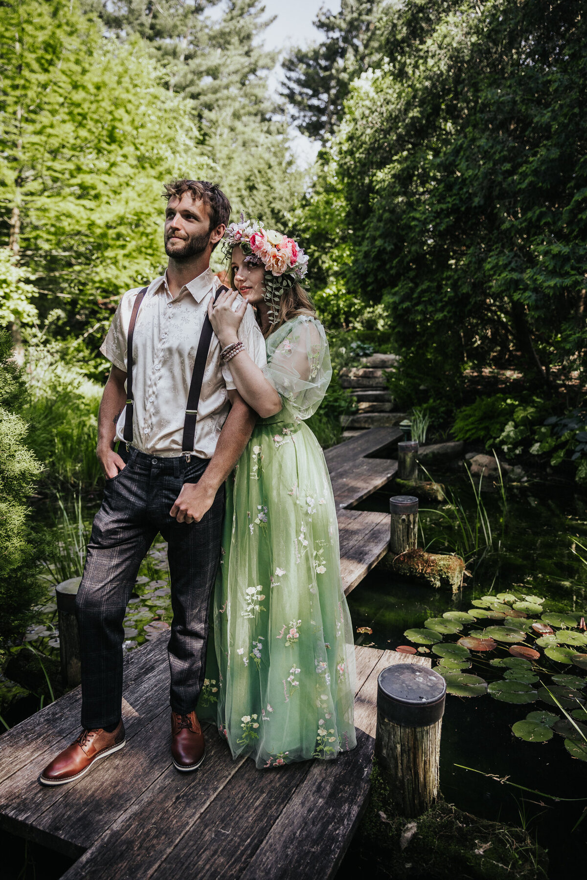 Fantasy couple photoshoot at Hamstra Gardens in Wheatfield, IN