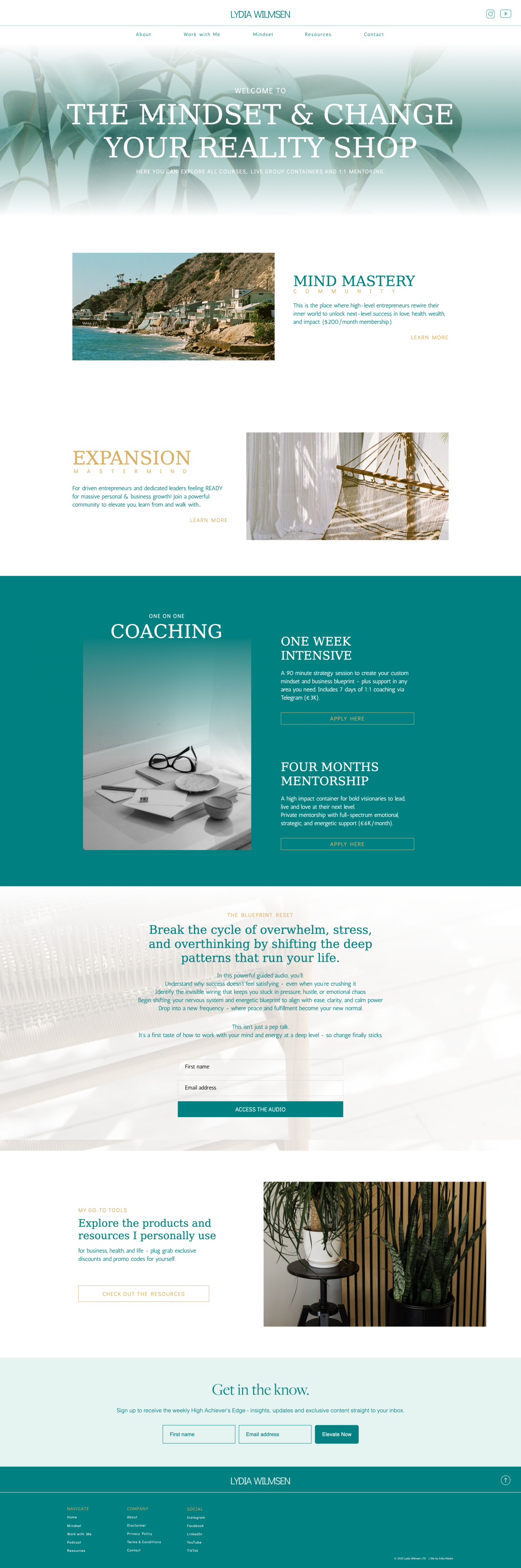 Lydia Wilmsen website by Erika Maram