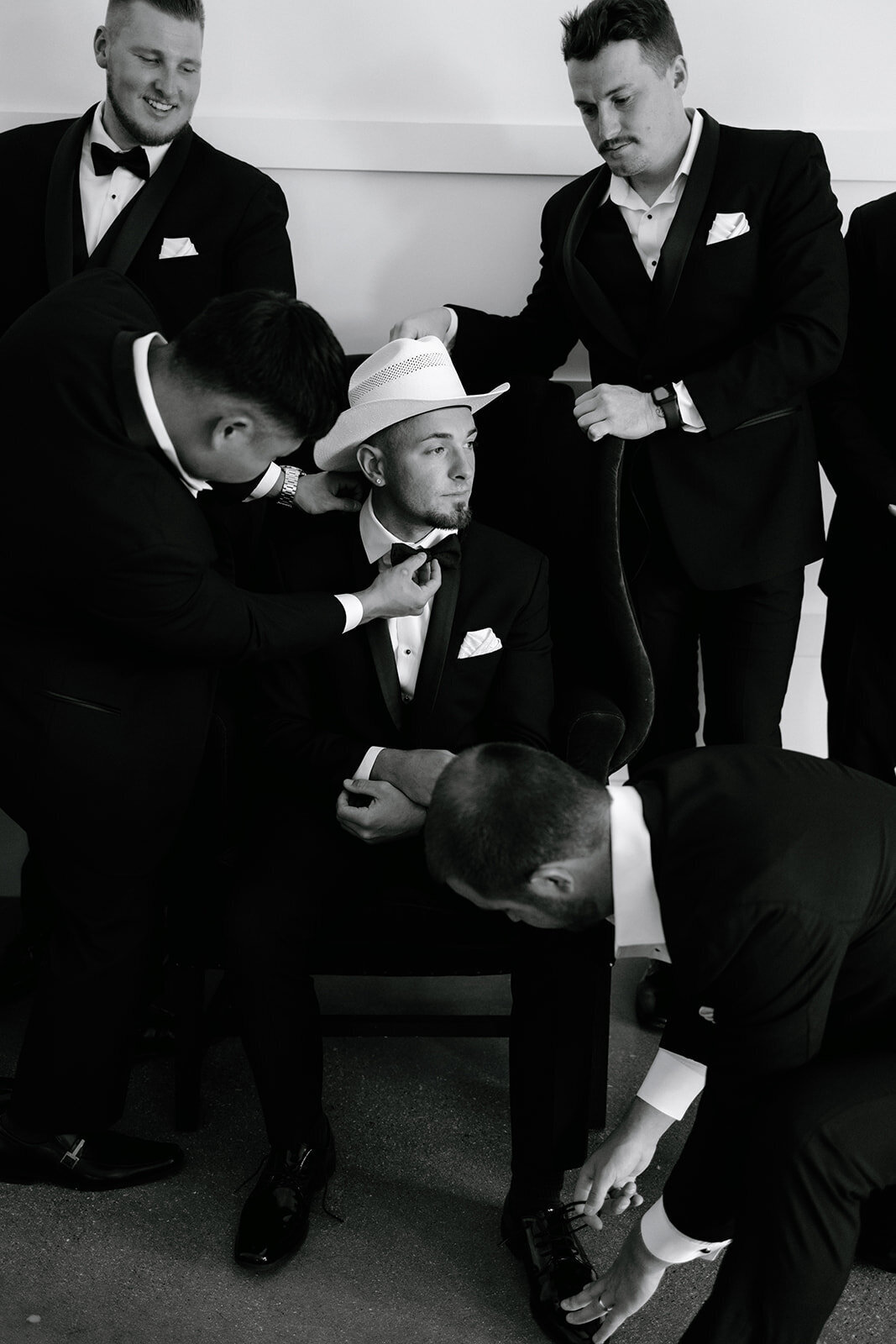 Groomsmen Getting Ready at The Crawford in Naperville IL