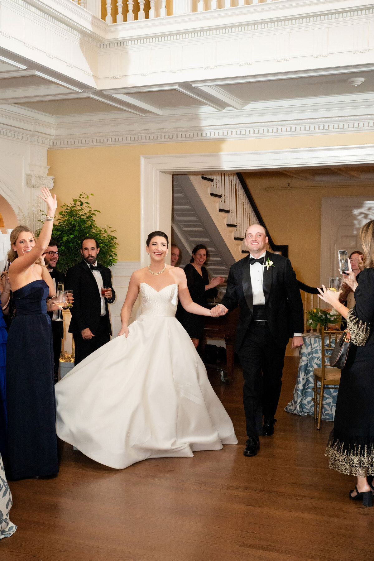 married couple being introduced into wedding reception at pittsburgh golf club