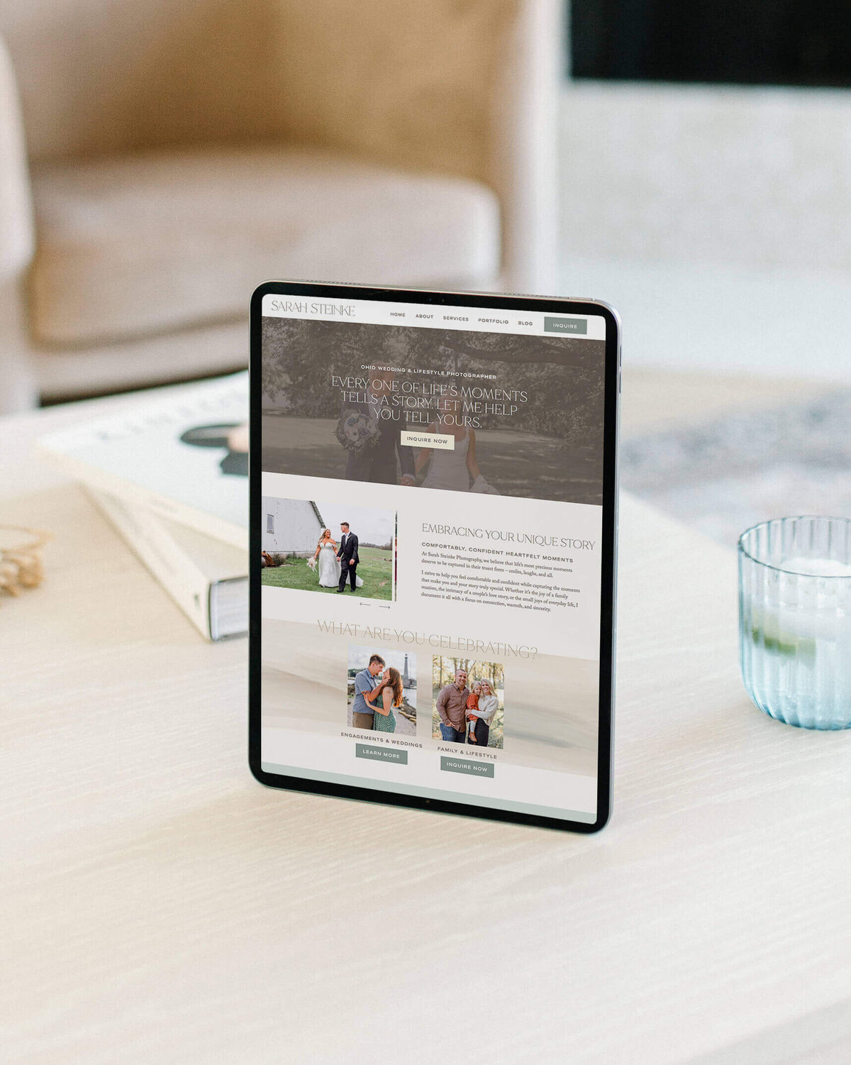 coastal-inspired web design for an authentic and intentional photographer brand