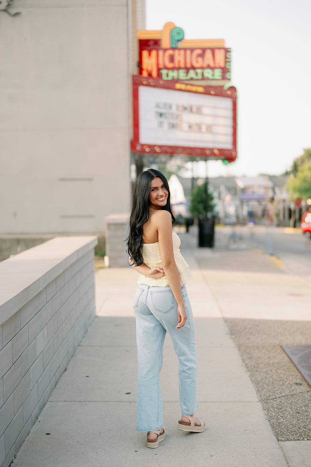 Michigan Theatre Senior Photos in Downtown South Haven