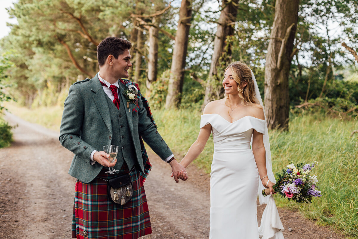 Bride and groom portrait at The Free Company wedding