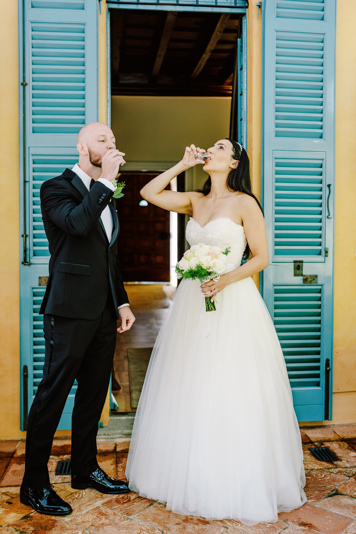 Film photograph of an elopement at Villa Cassinella on Lake Como Italy