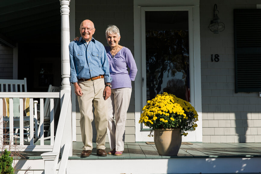 senior couple  enjoying their home while aging in place