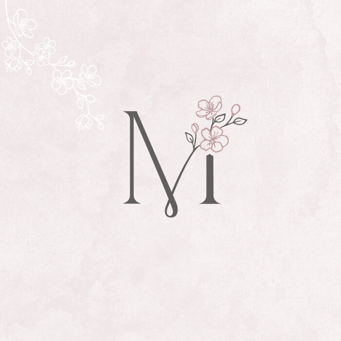 Elegant floral brand mark logo design for family and wedding photographer