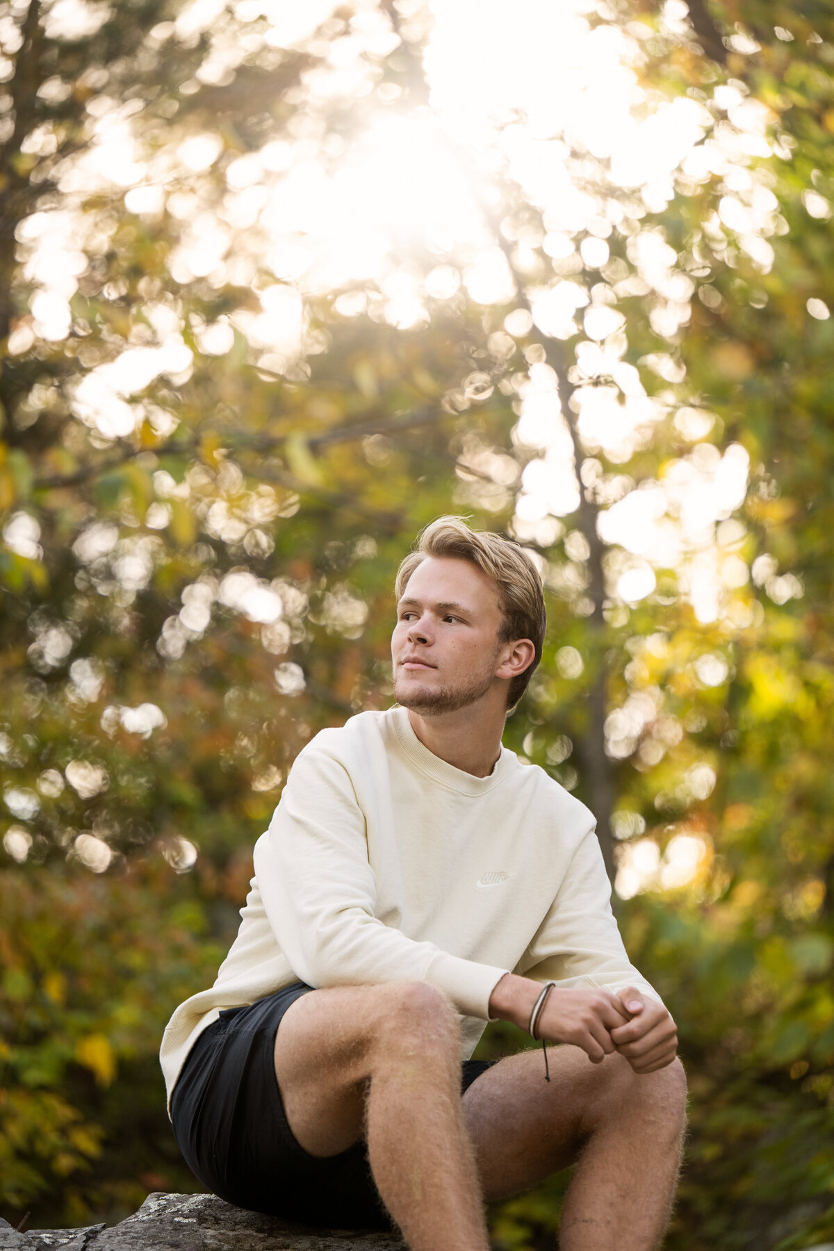 Chanhassen Minnesota high school senior  boy in nature