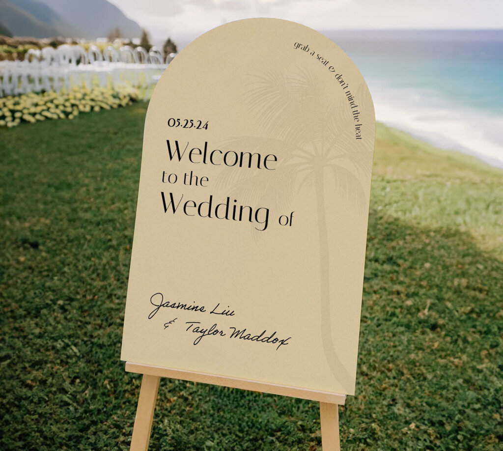 Custom wedding signage by Unadorned Stationery, wedding signage and stationery in Vancouver, British Columbia, featured on the Brontë Bride Vendor Guide.