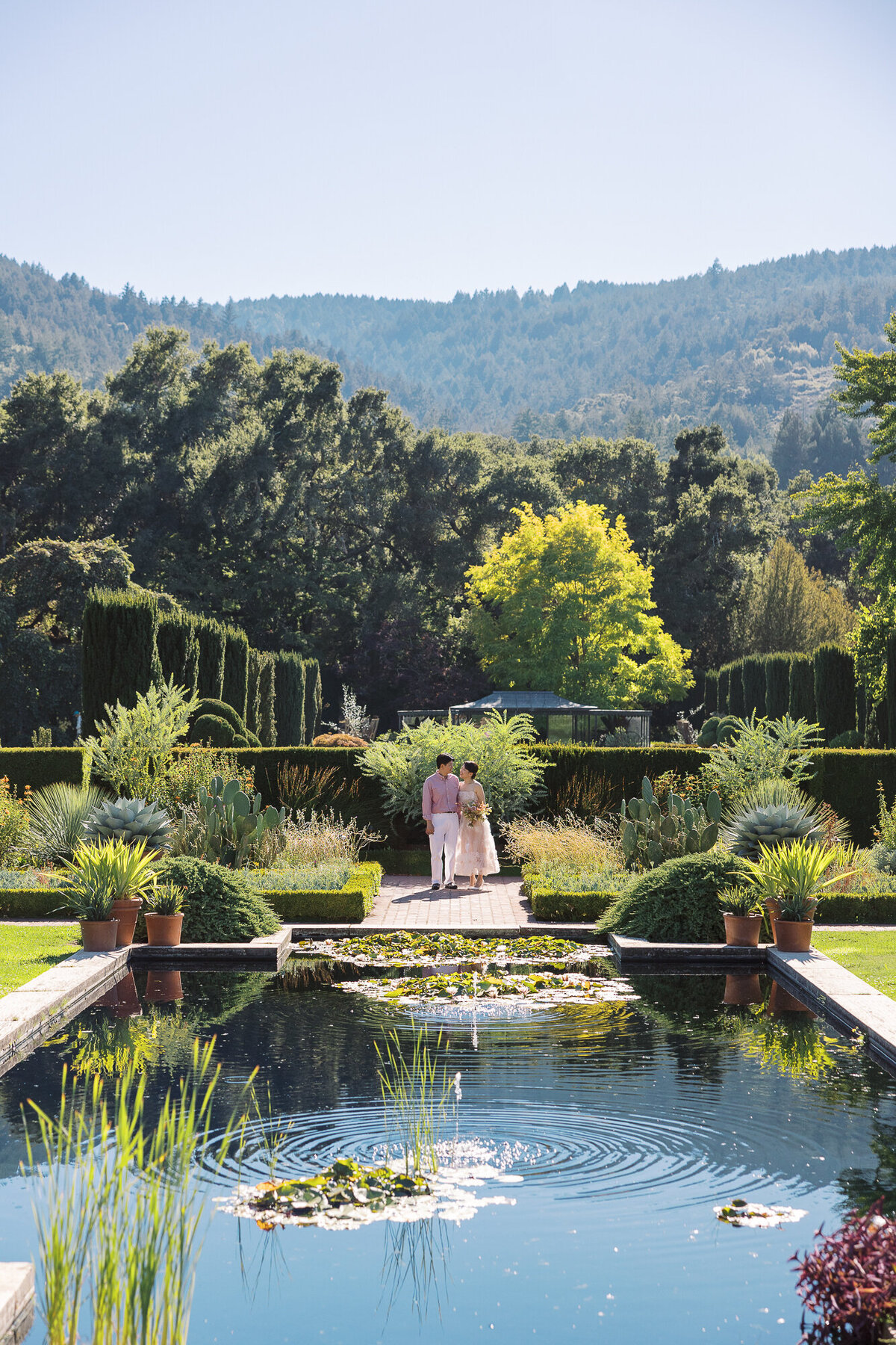 Couple portrait Filoli estate gardens San Francisco engagement photographer