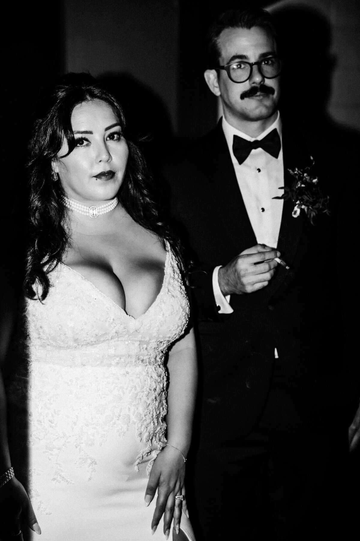 Archer Inspired Photography - Christina and Jake Wedding - Smog Shoppe Los Angeles - Night Flash Couple Photos-50