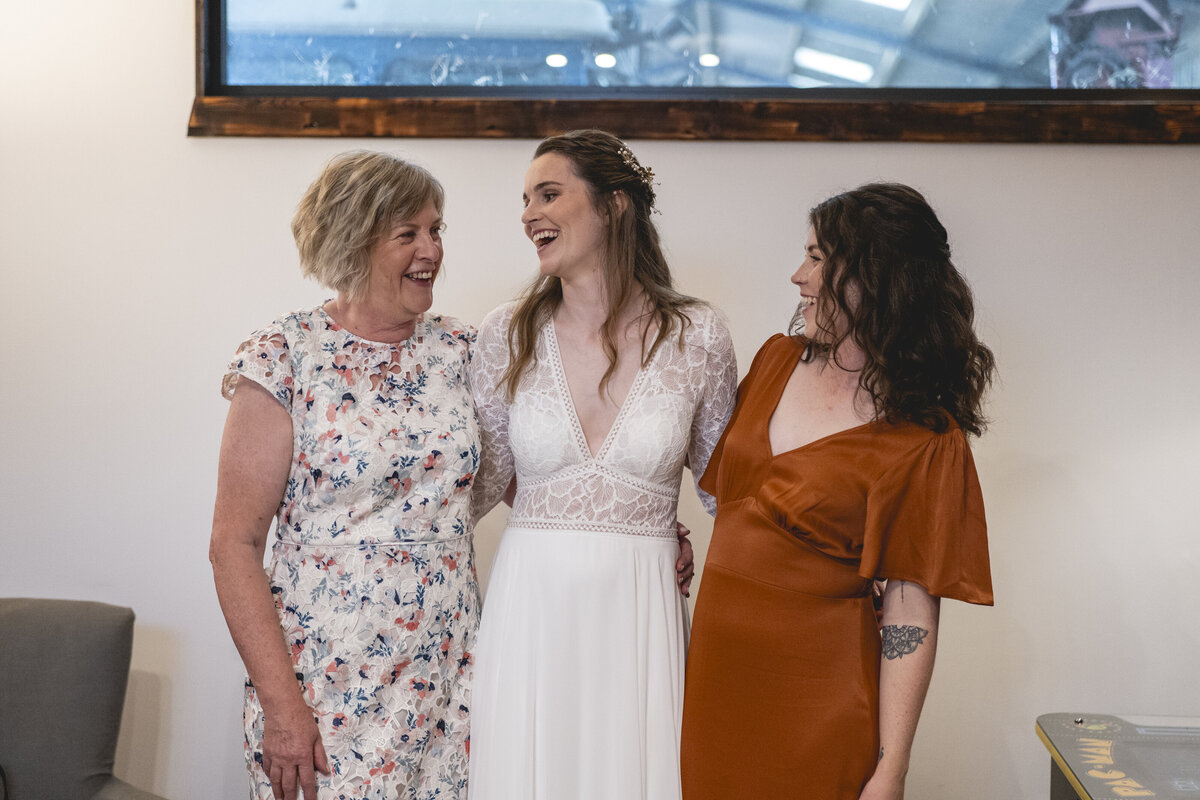 Chloe with her sister and mum