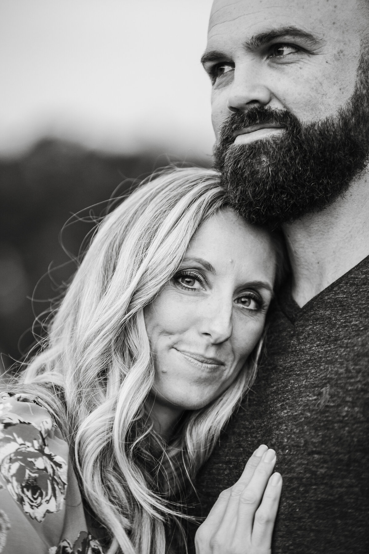 Husband and wife black and white portrait Florida photographer Michelle Coombs Photography