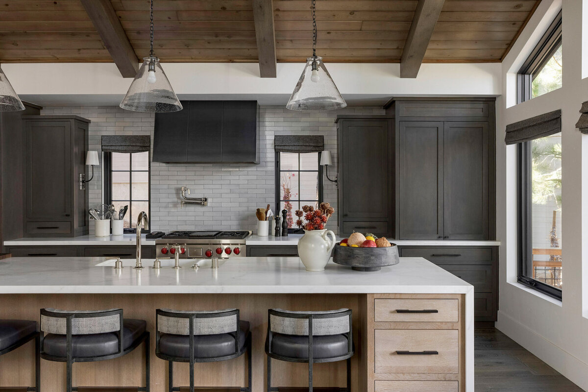 kitchen design as part of a full hom remodel in a Truckee mountain modern home