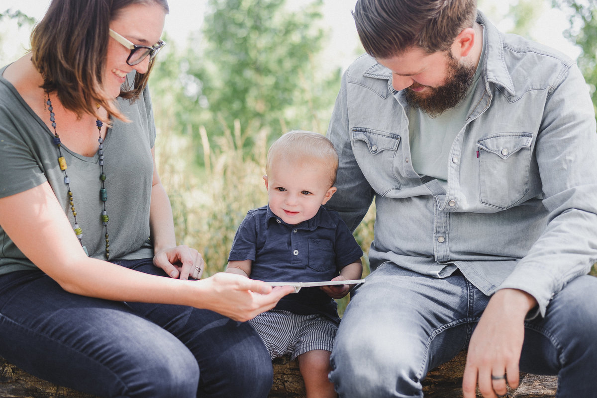 mom dad and toddler  photo