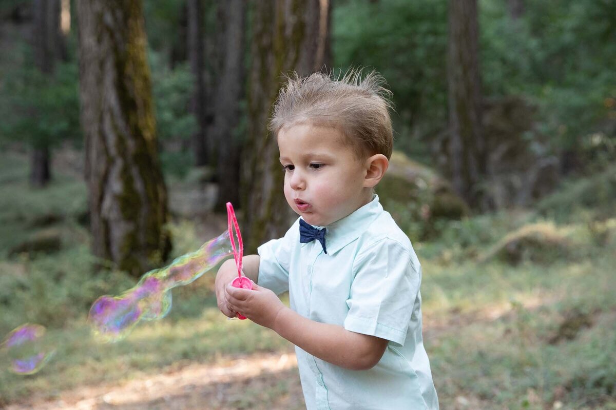 blowing bubbles