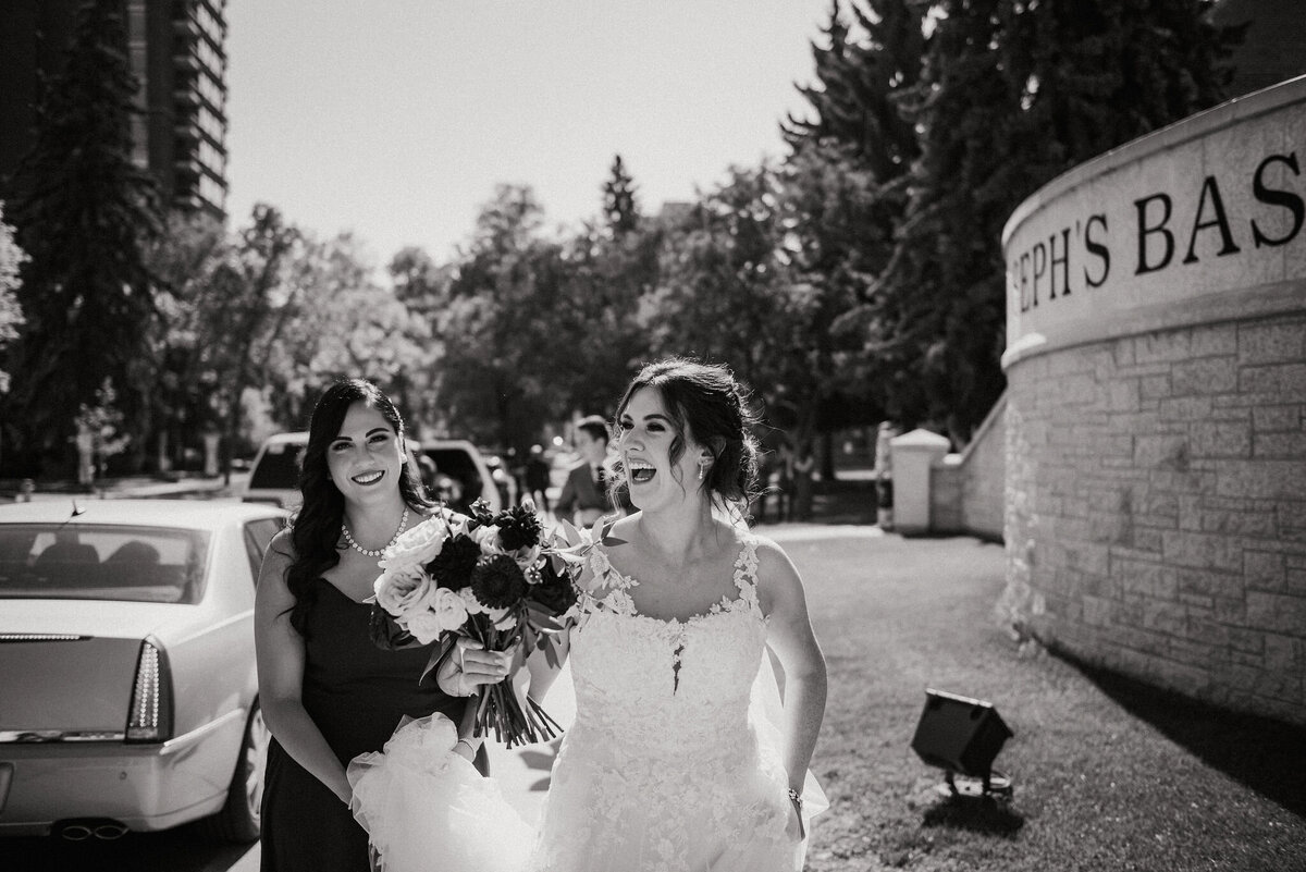 St.Josephs Basilica Black & white Bride