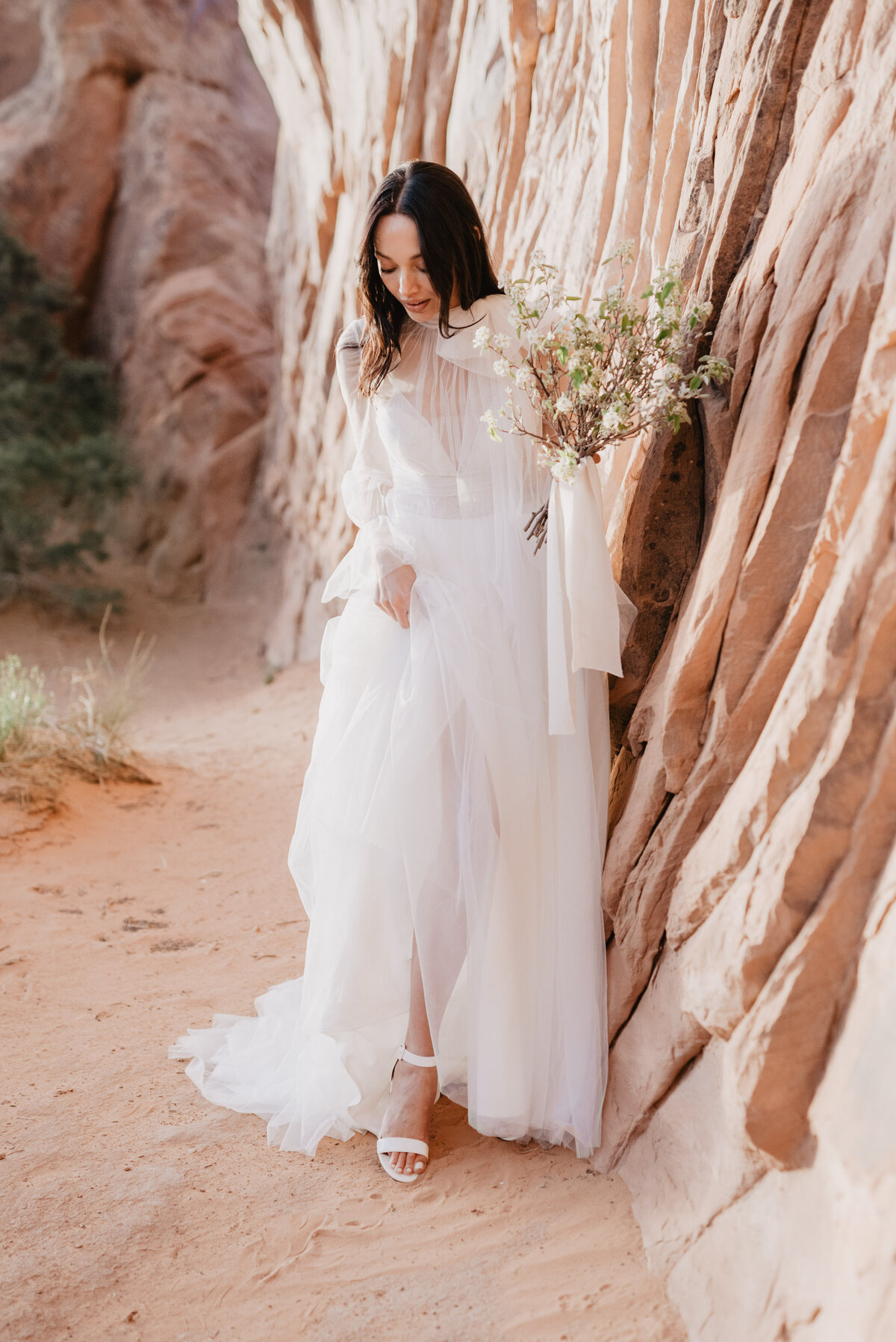 Utah elopement photographer captures bride's wedding shoes