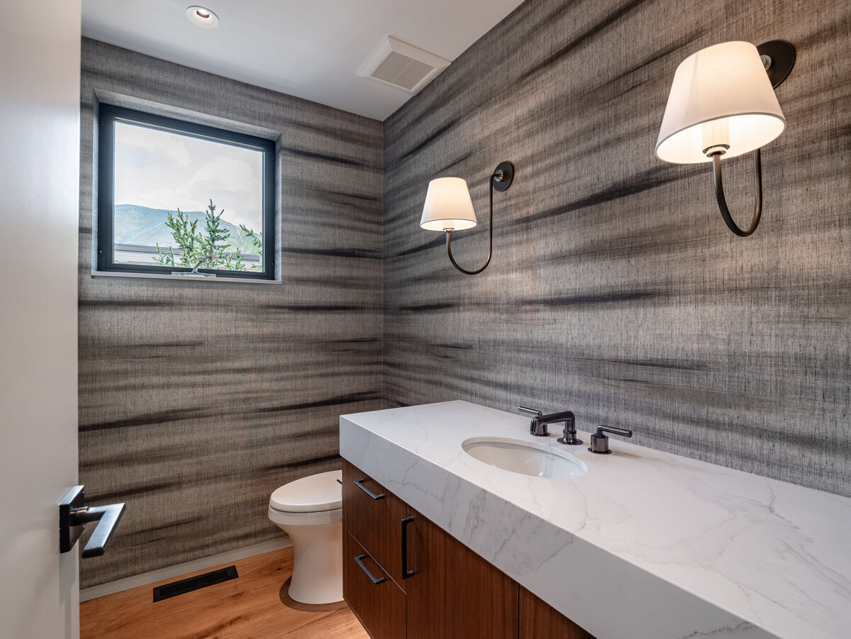 Exterior and interior views of the luxury home at 624 E Hopkins Avenue in Aspen Core, Colorado.