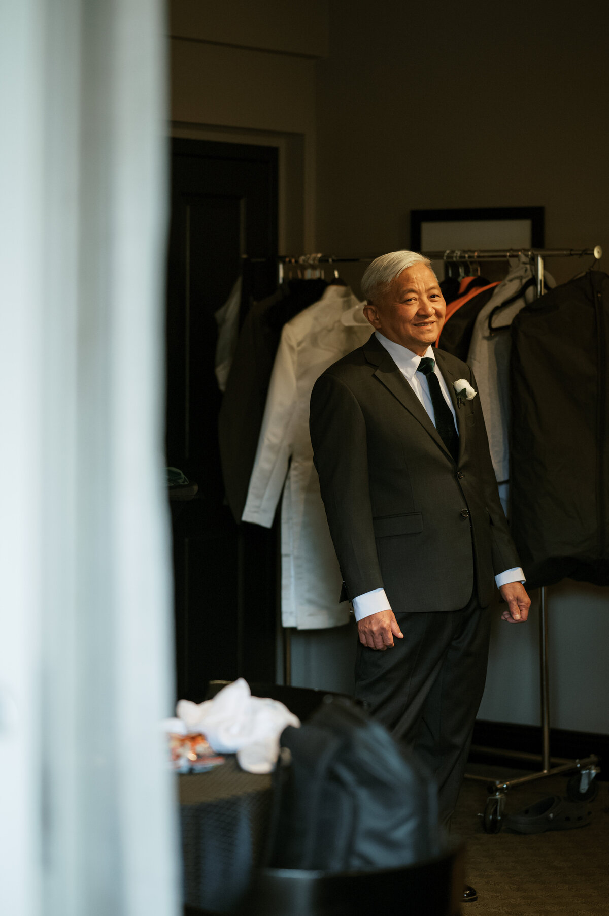 A photo of the bride's father at the Hotel Zaza wedding in Houston.