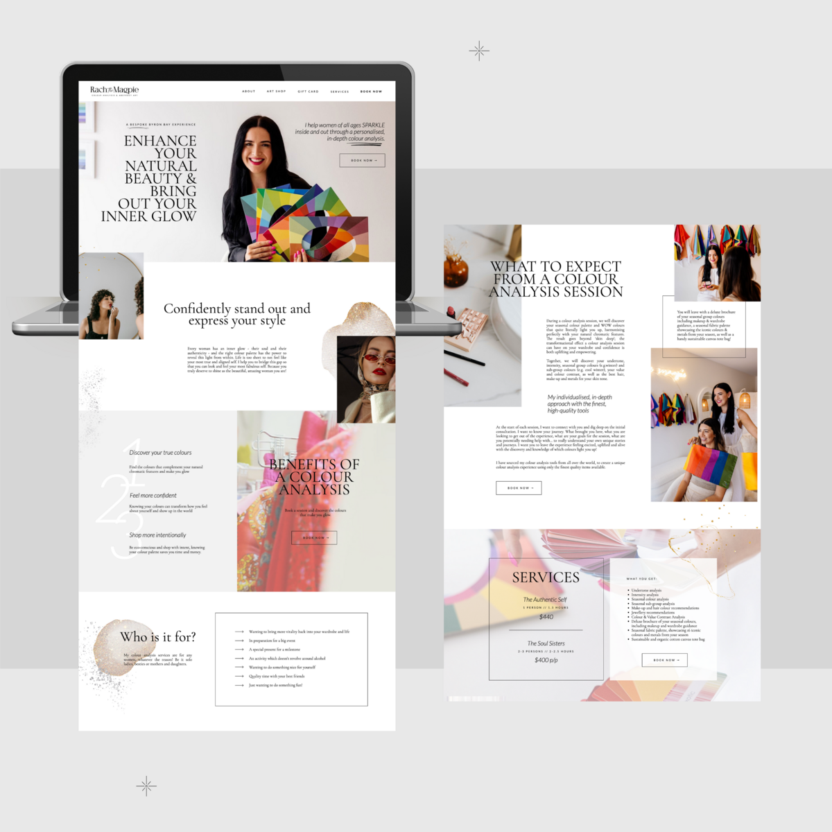 Elegant website design for a colour consultant