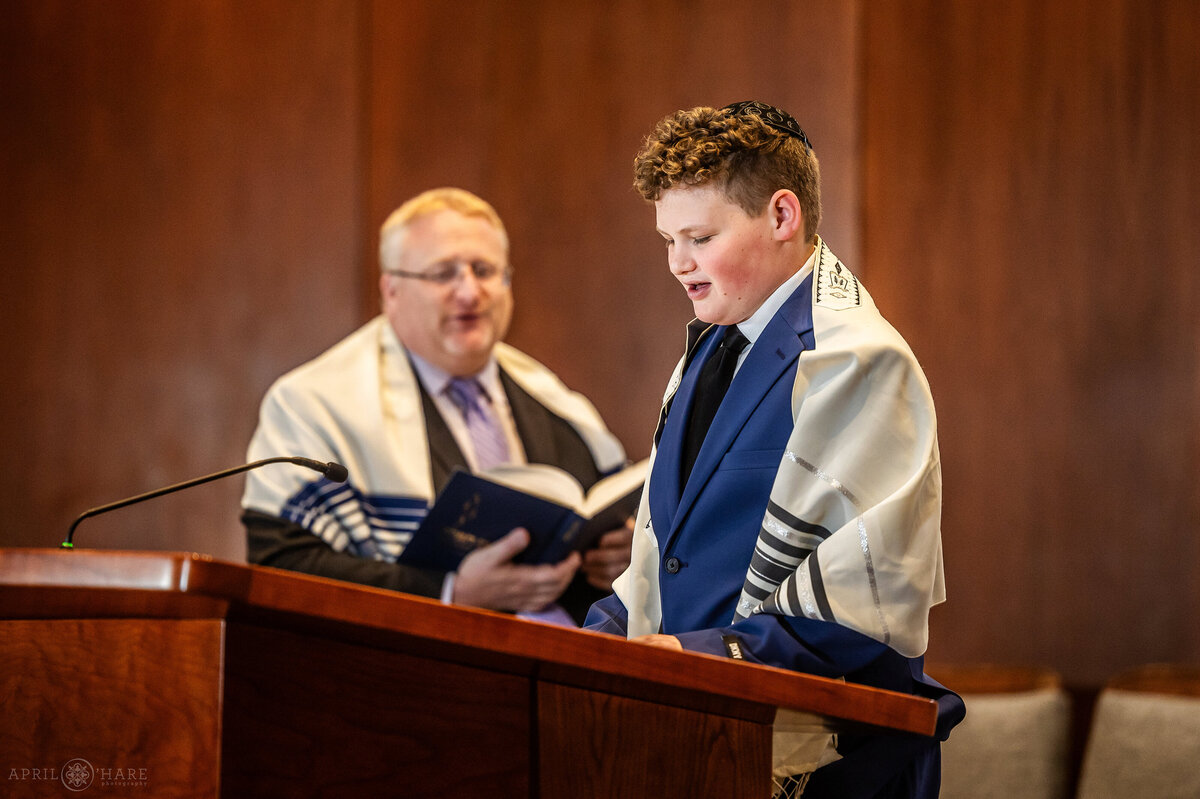 Bar Mitzvah Rehearsal Photography at Temple Sinai in Denver Colorado