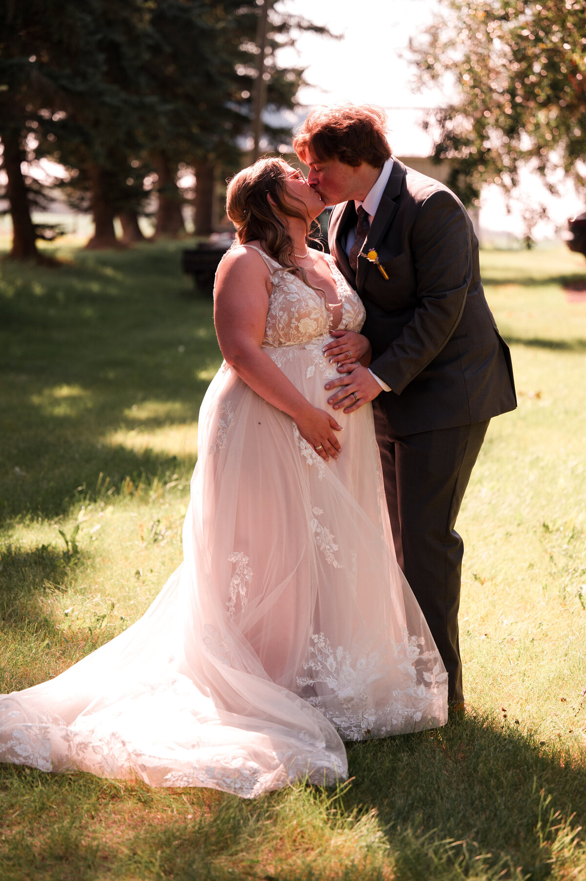 Maternity and wedding photo