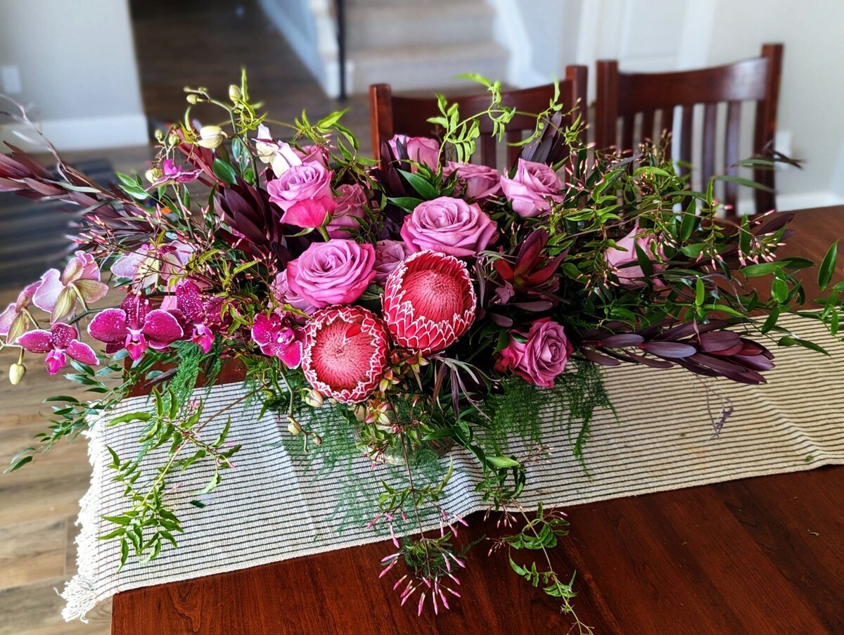 funeral and sympathy floral individual arrangement pink