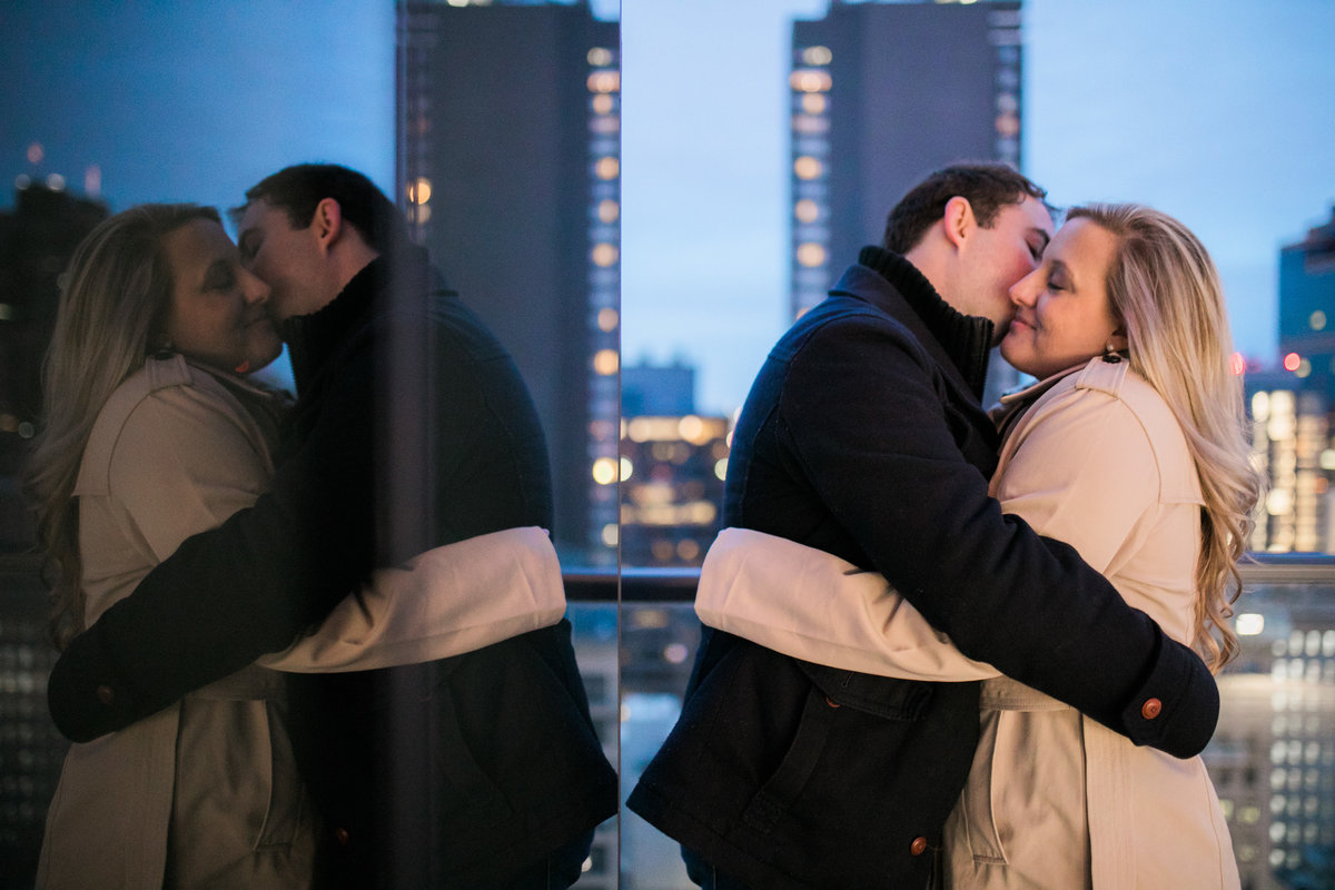 philadelphia rooftop engagement photo