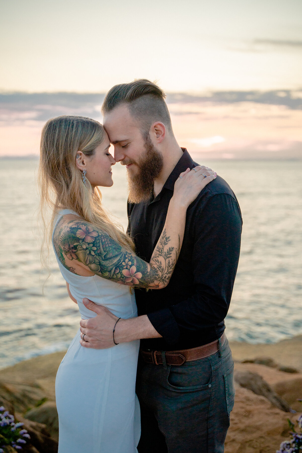 Couple Sunset Cliffs  Elopement