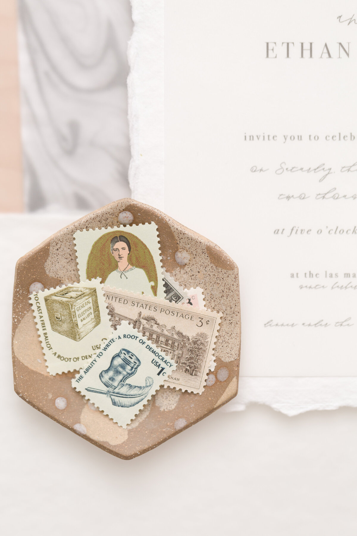 Custom Vintage Stamps for Custom Wedding Invitations