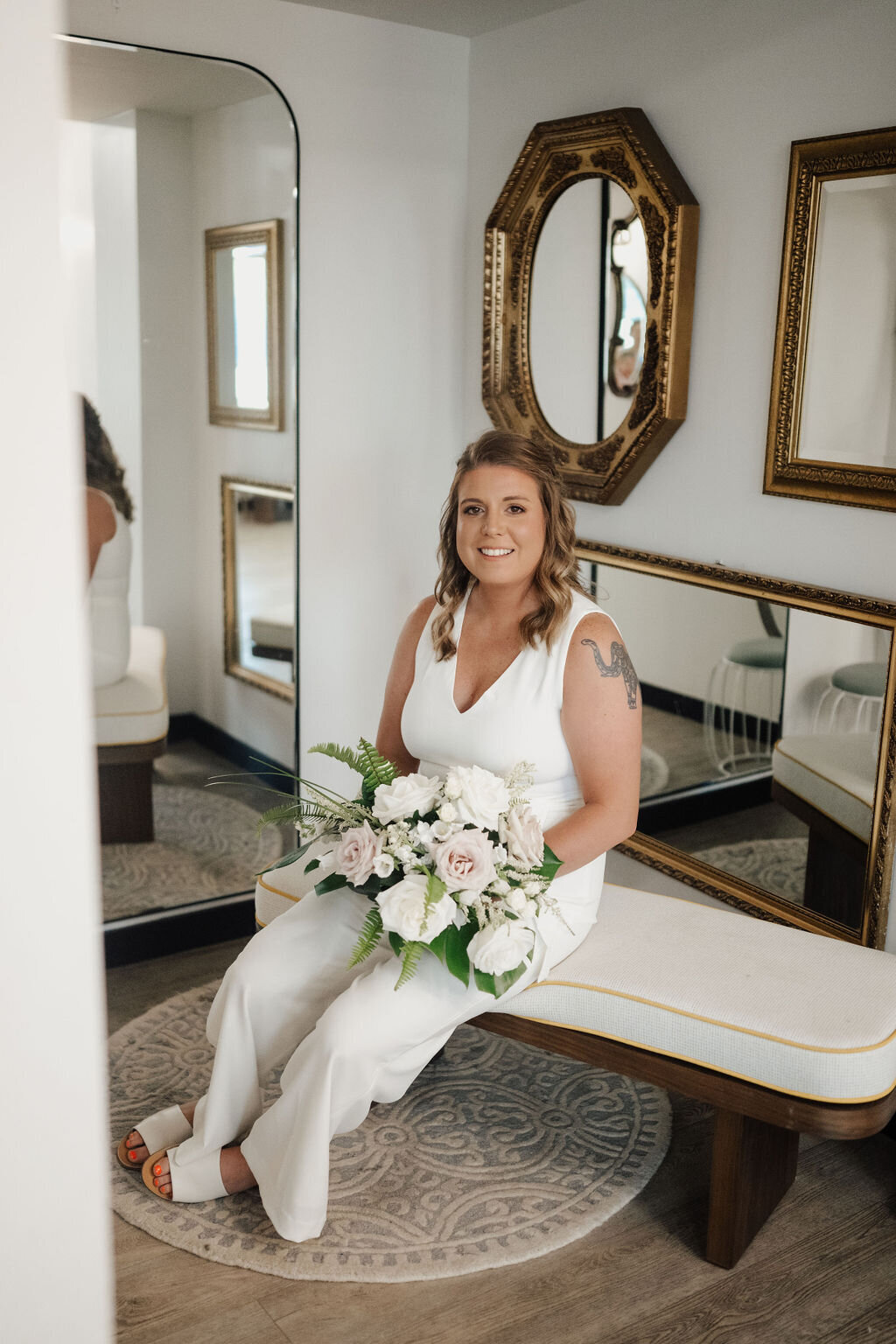 5 - Postcard Inn LGBTQ Destination Beach Wedding Bride with Bouquet - Tampa Bay Wedding Planner
