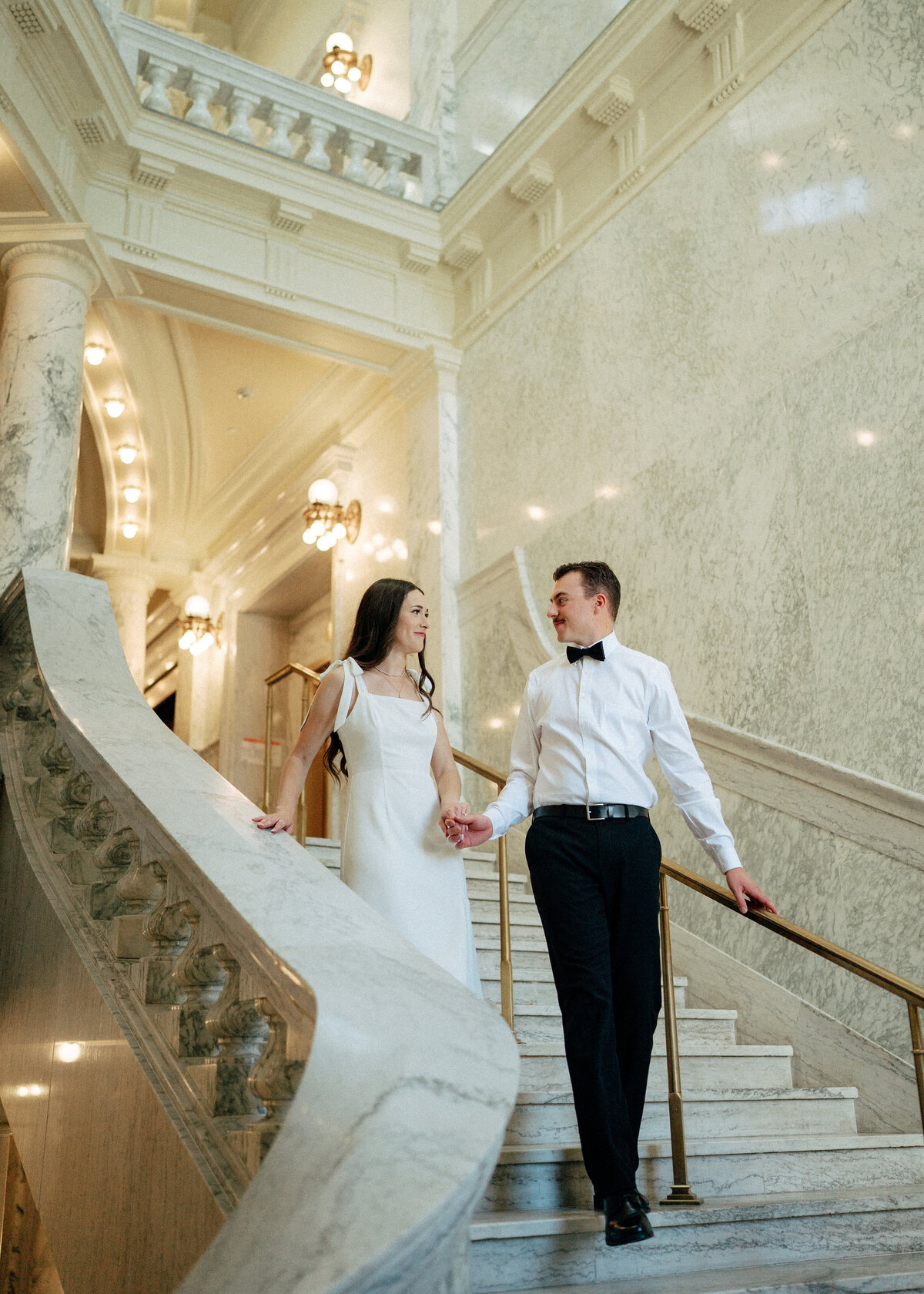 Couple during golden hour engagement shoot in Boise, Idaho wedding/elopement - photographed by The Storytellers