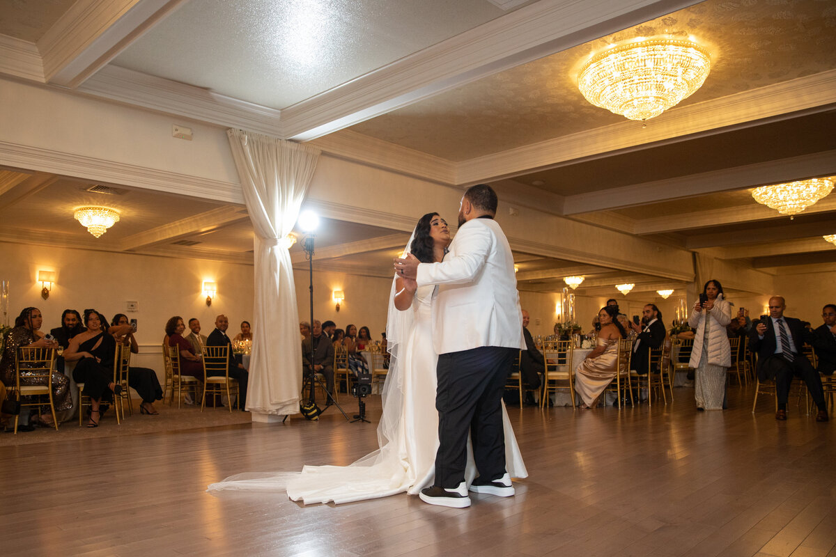 Bride and groom during their first dance