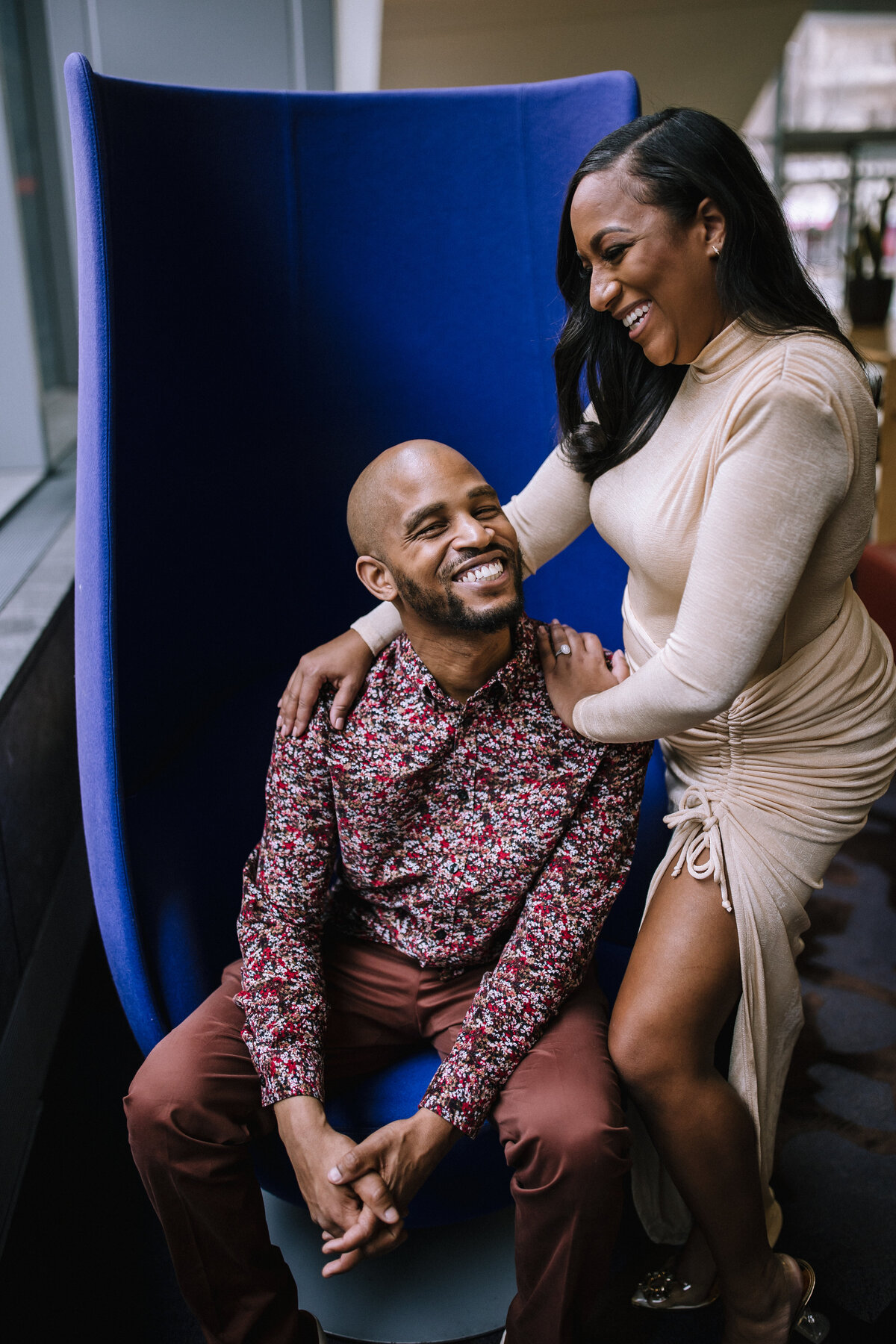 Engaged couple at The Fairmont of Pittsburgh.