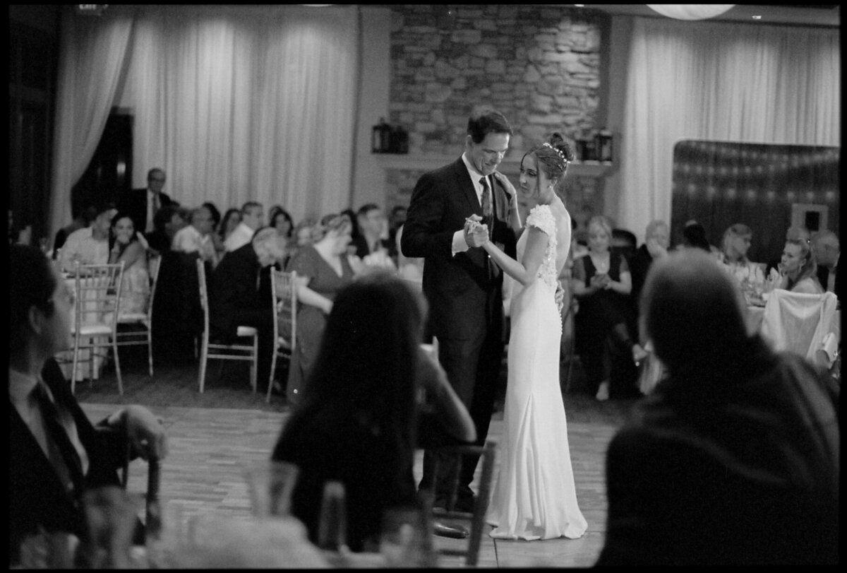 A photograph captured on 35mm film during the first dance. 