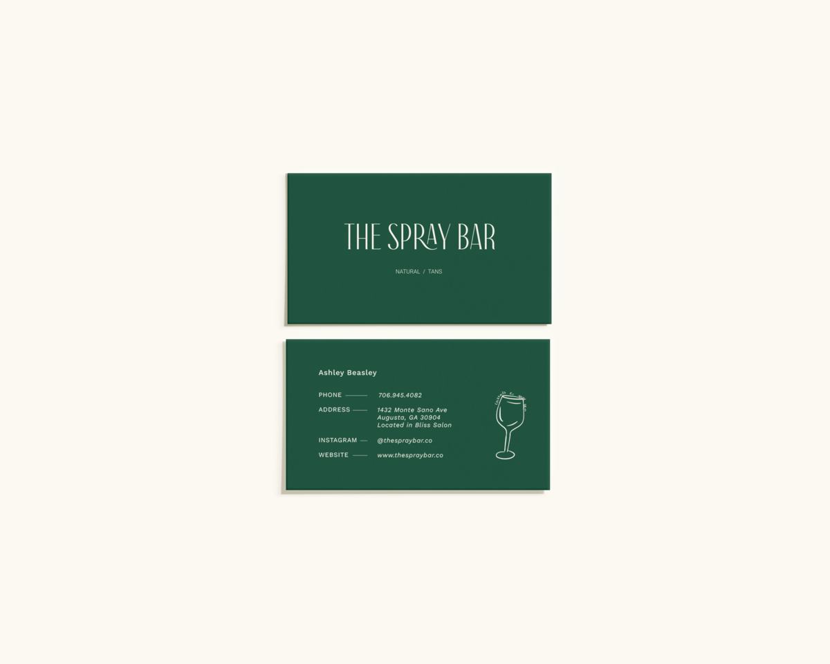 The Spray Bar Business Cards