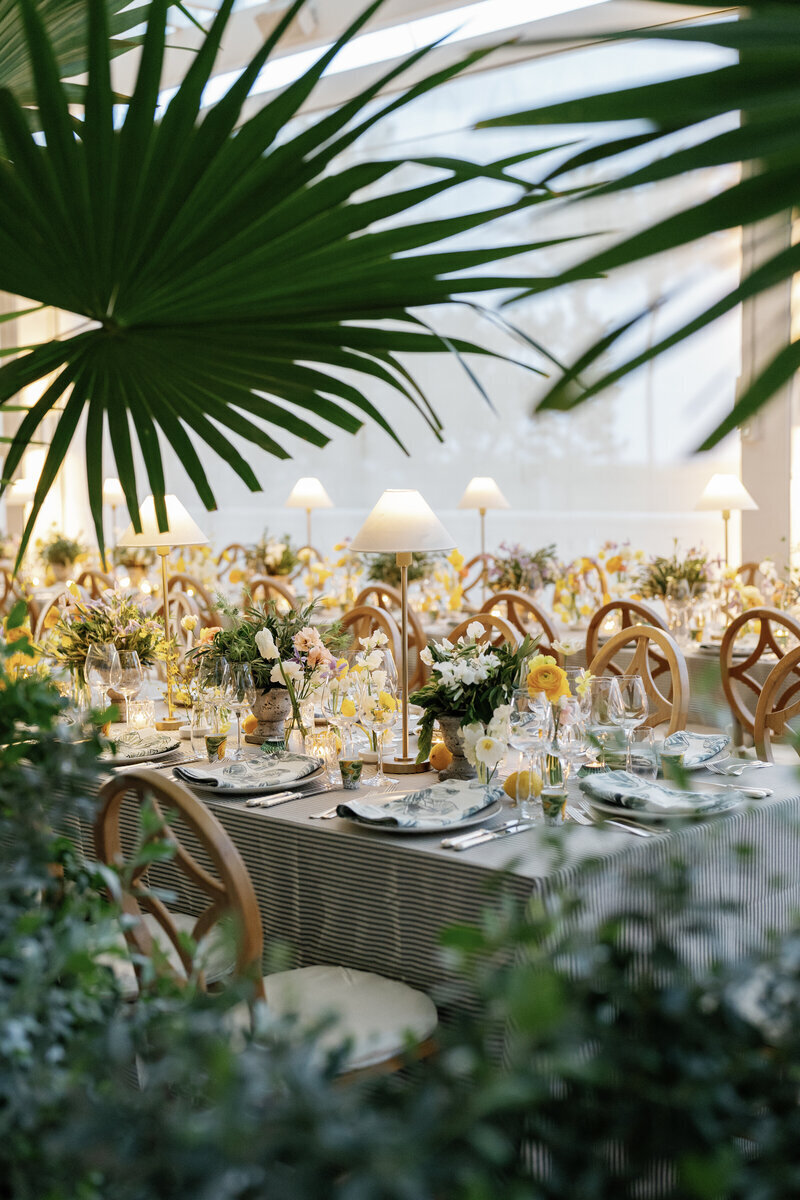 photo of a luxury Miami wedding reception room with decadent floral design