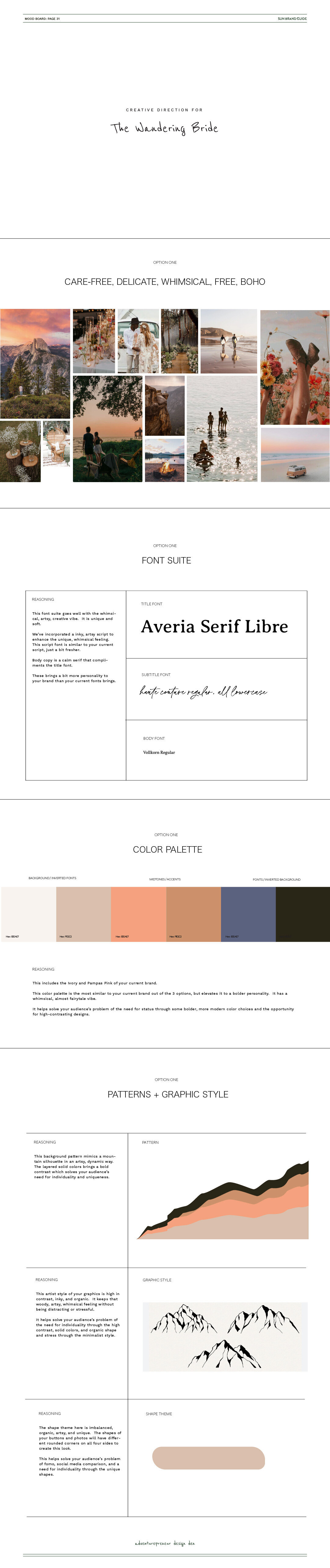 mood board, graphic style, fonts, and colors