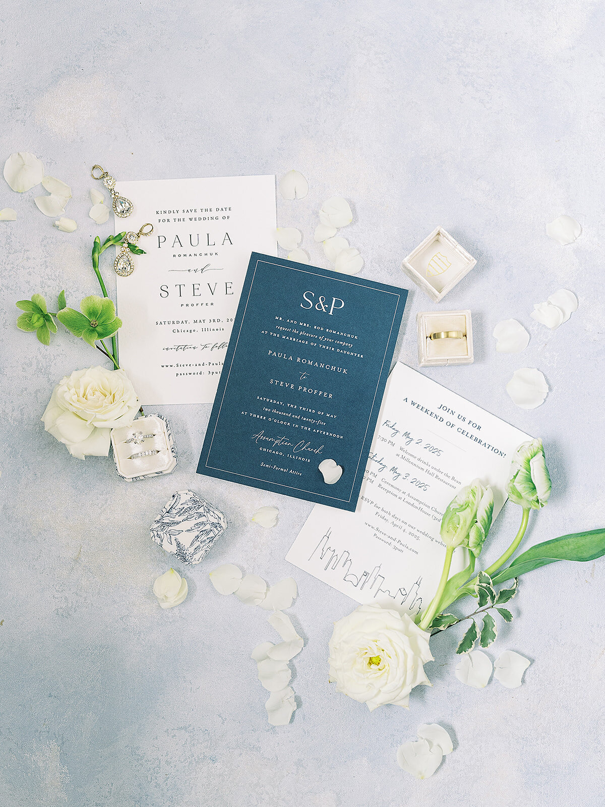 flatlay-photo-white-flowers-invite-suite london-house-chicago