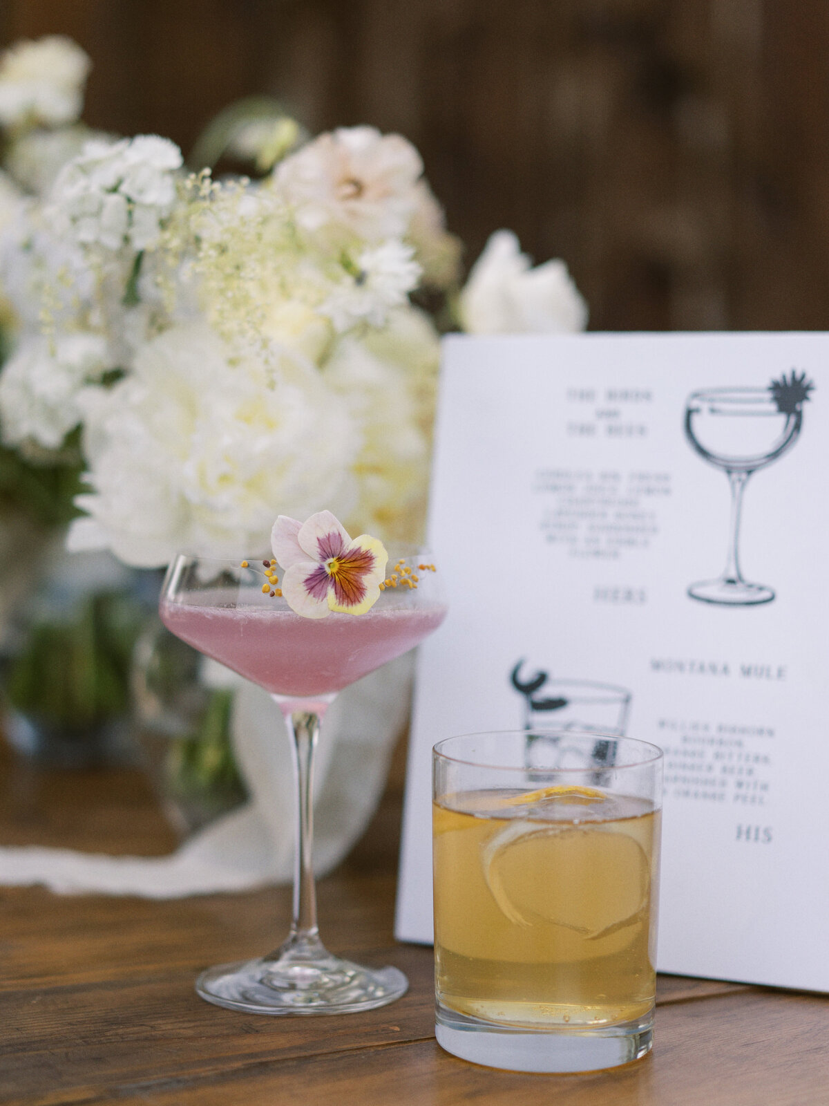 cocktails at a wedding