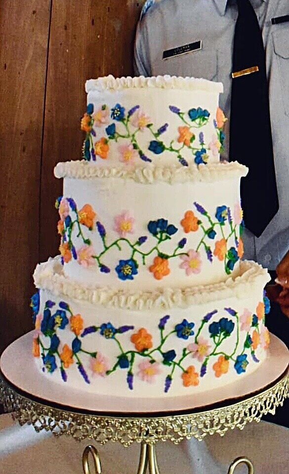 three tier wedding cake