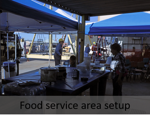 Food service area setup