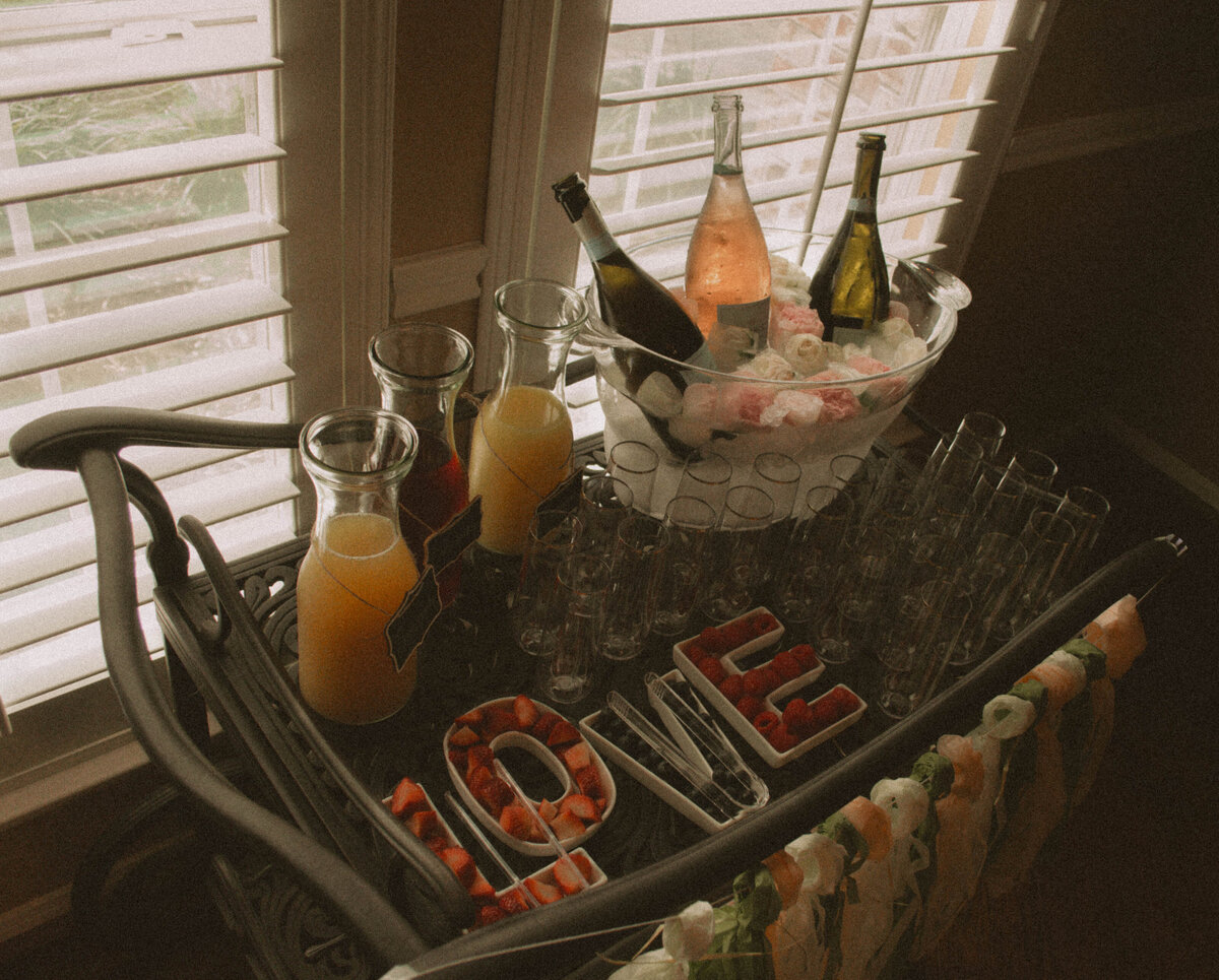 bridal shower drink cart film-like  photo