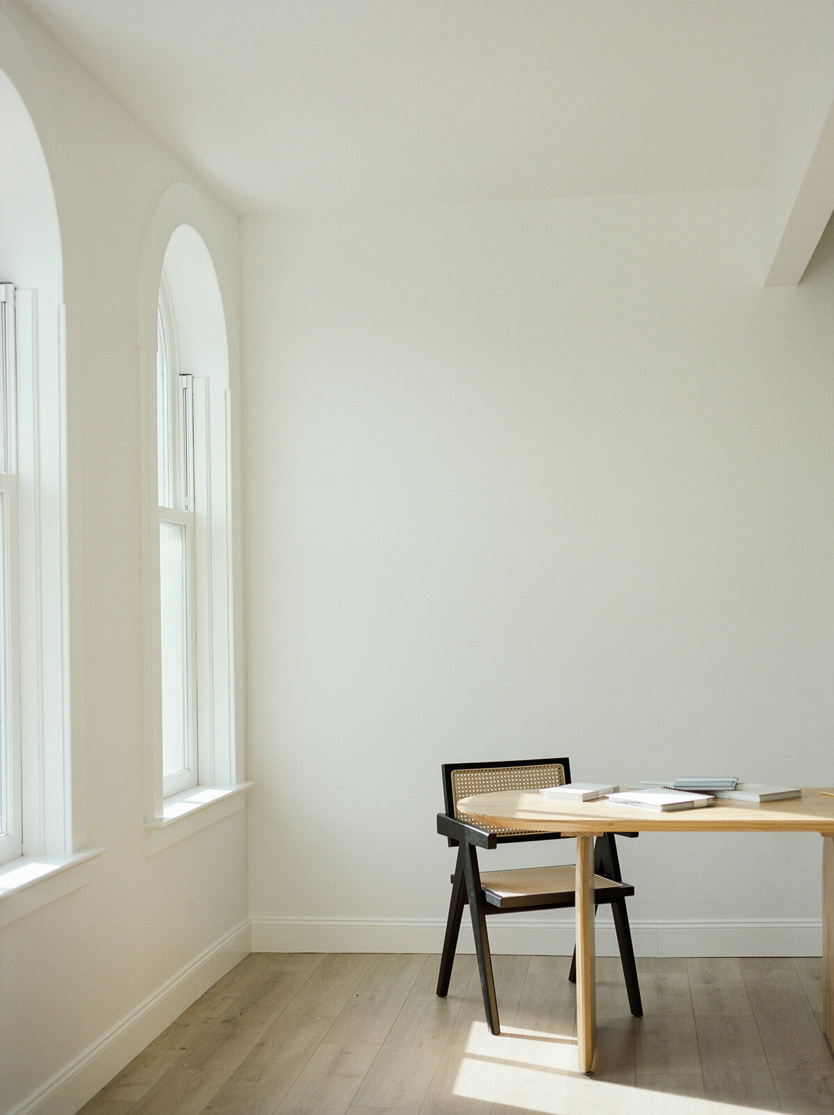 clean, white, natural light studio space for film branding photography