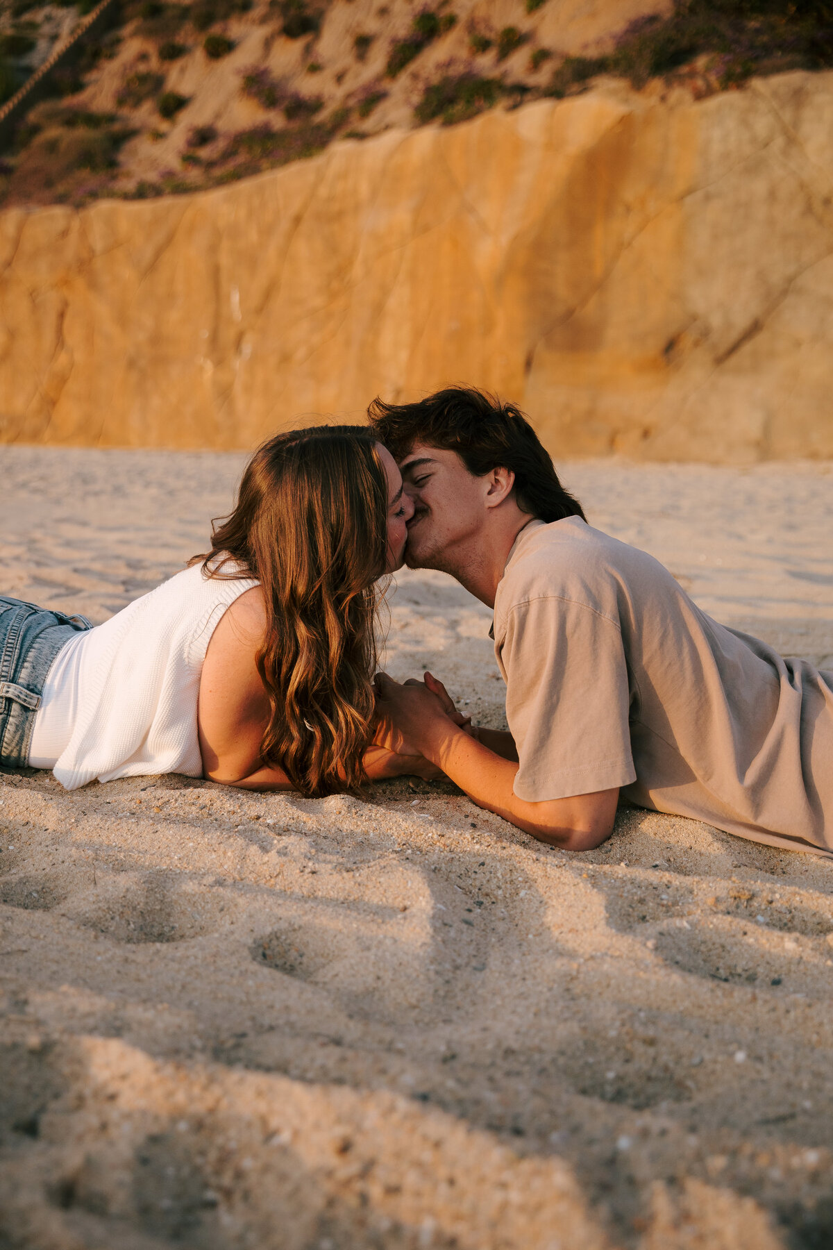 Romantic couple's photos at golden hour in San Diego