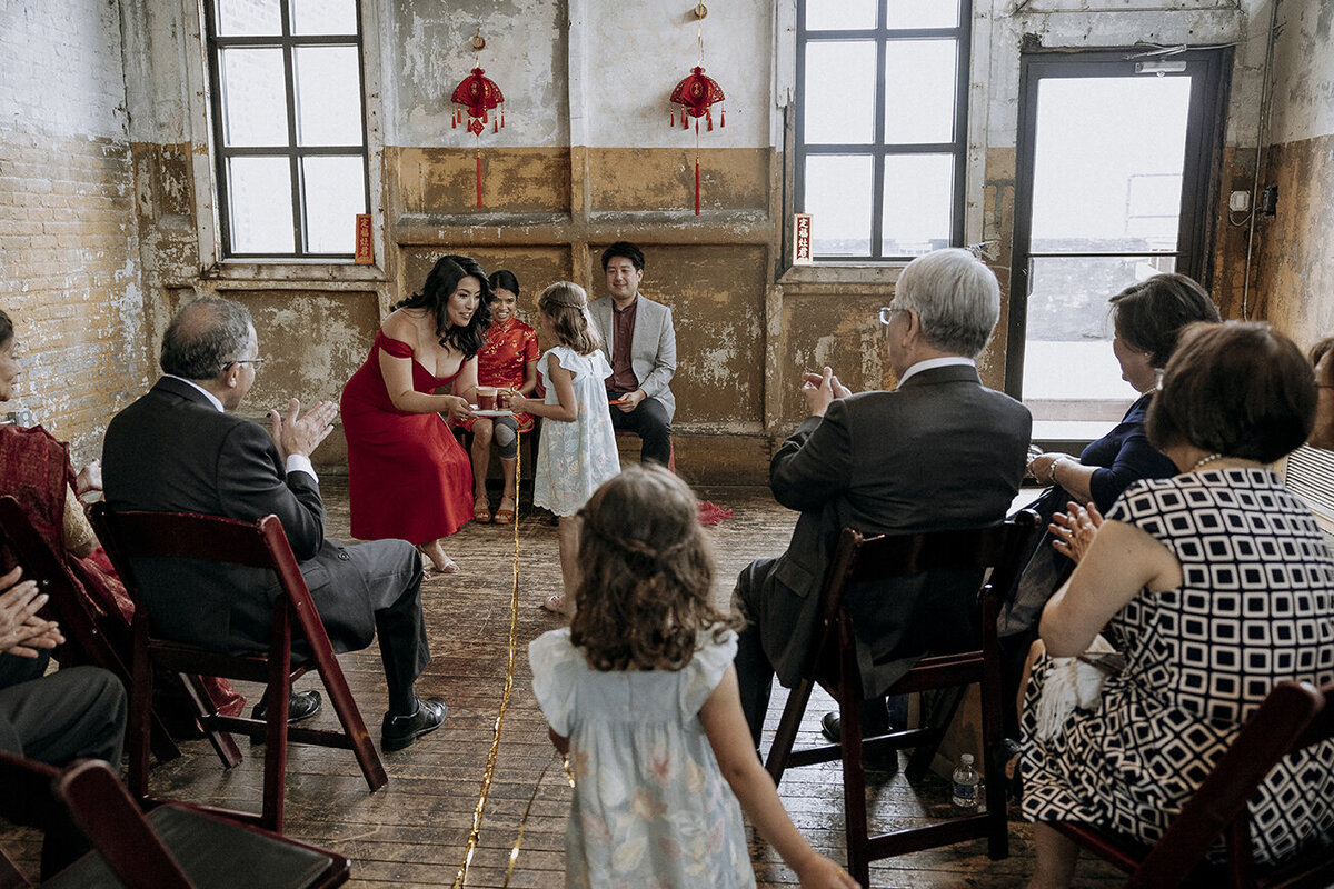 Mira Park Photography NY based wedding photographer Wedding tea ceremony at Greenpoint Loft in Brooklyn NY